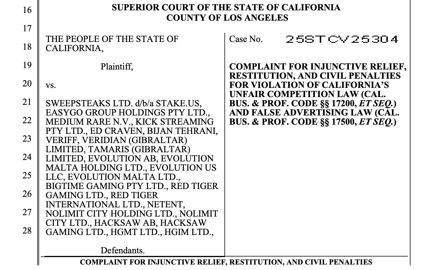 California Complaint