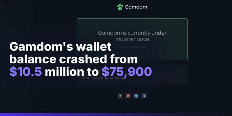 Gamdom Goes Offline as Its Tracked Hot Wallets Drop 99% in a Day