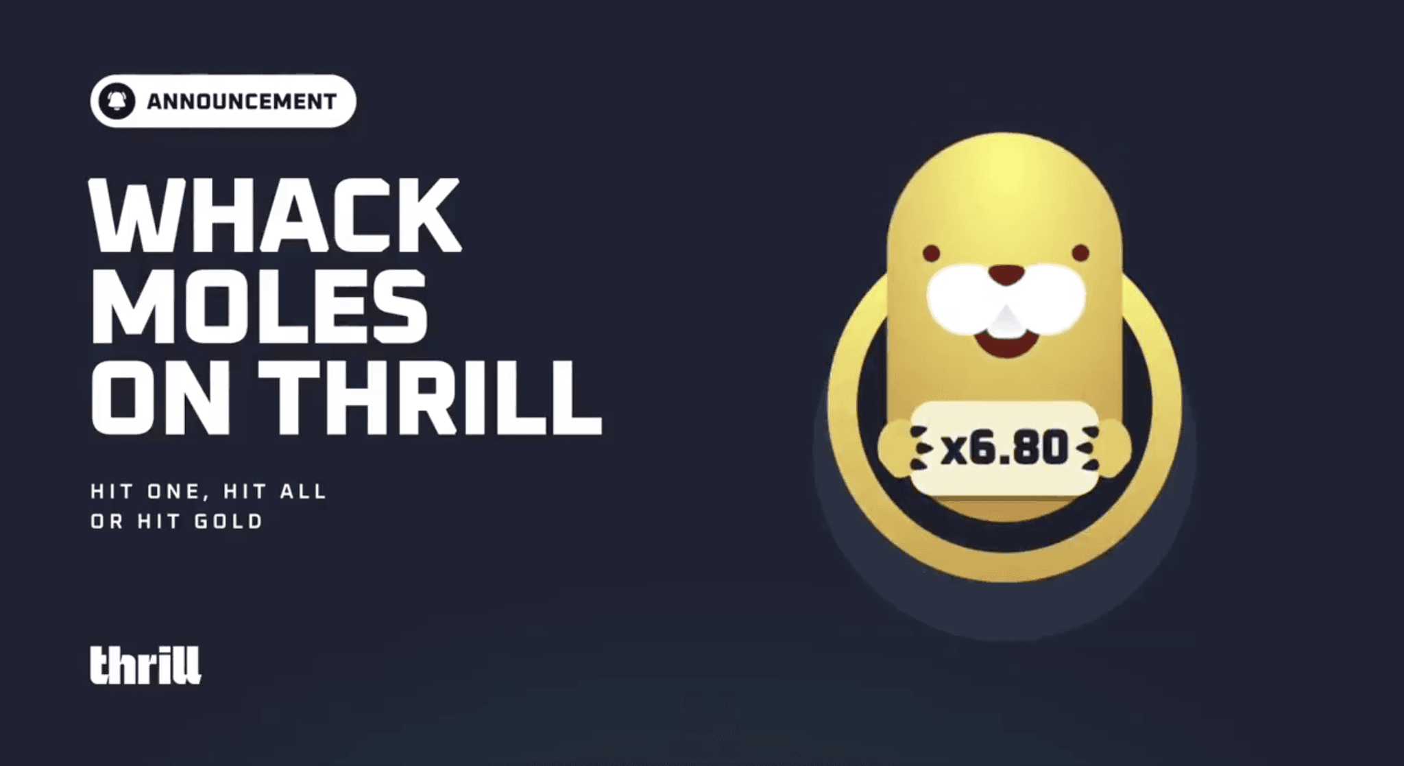 Thrill announcement art for Moles, its whack-a-mole Original