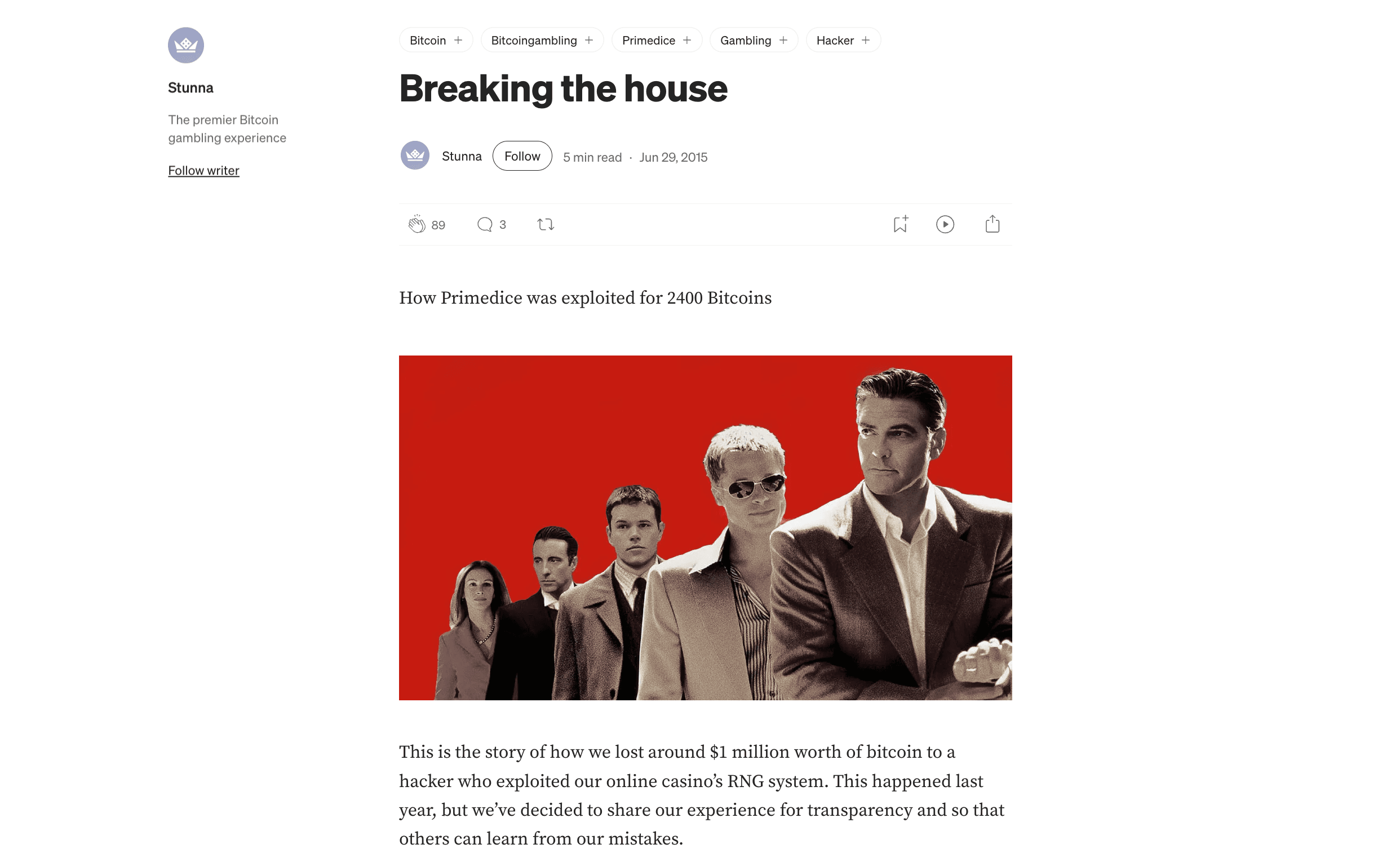 Primedice Breaking the House Article