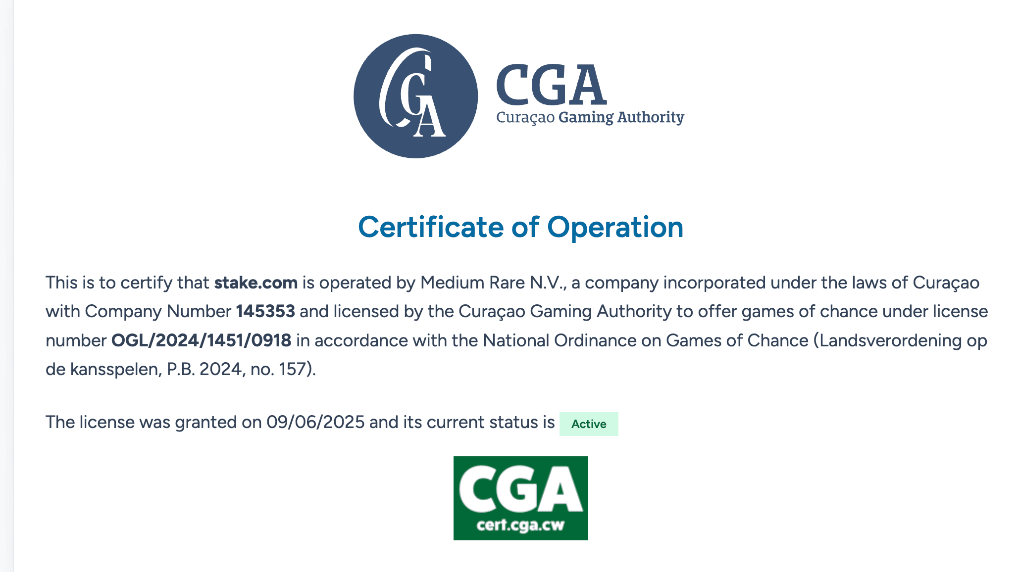 GCA License