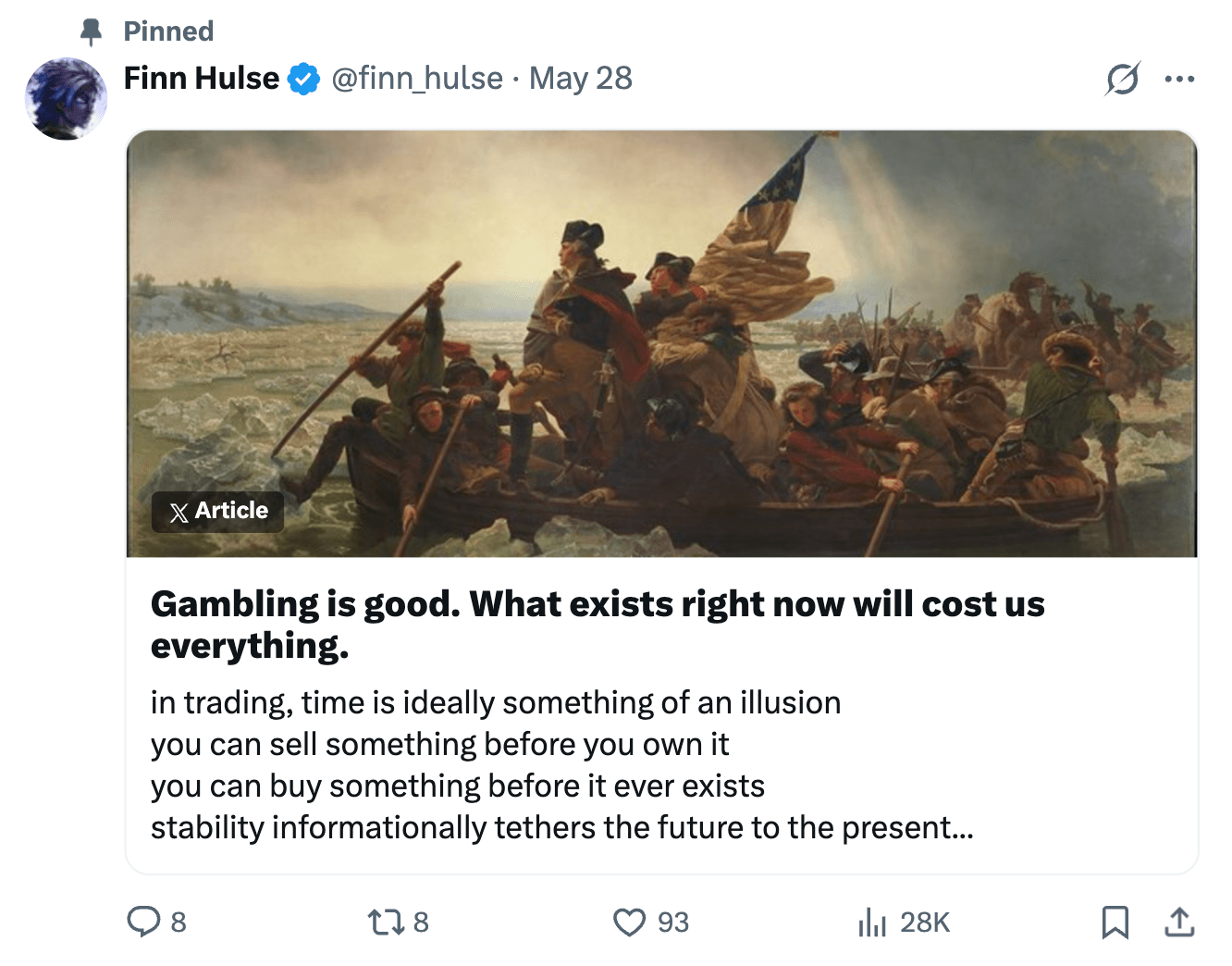 Gambling is Good Tweet