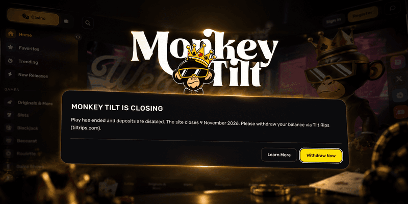 MonkeyTilt Shuts Crypto Casino After Raising More Than $50 Million