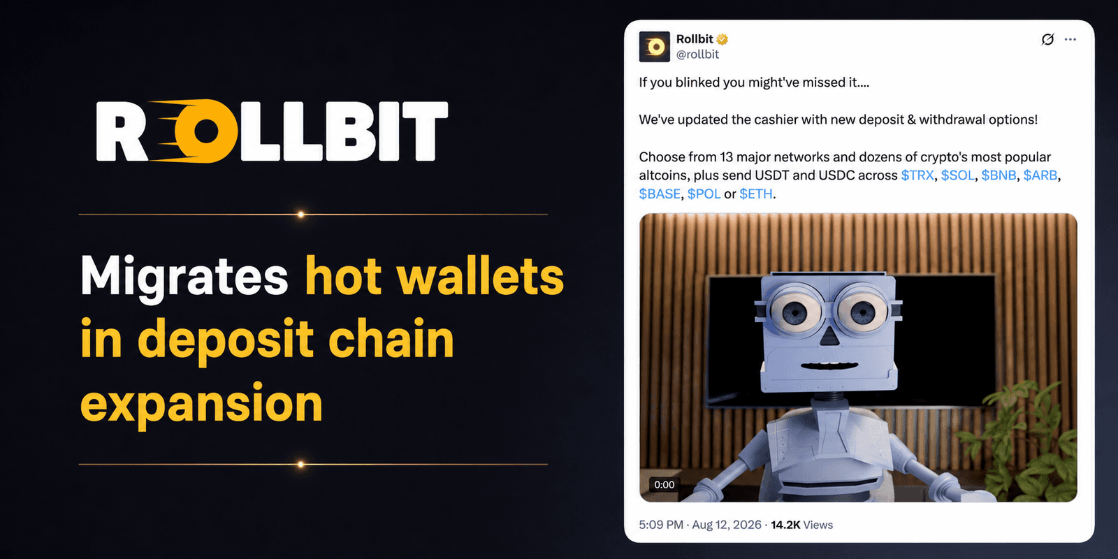 Rollbit Hot Wallets Fall 97% in a Week as Staff Point to Chain Migration