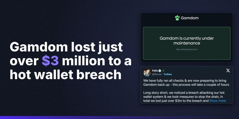 Gamdom Breach Drains More Than $3 Million From Hot Wallets
