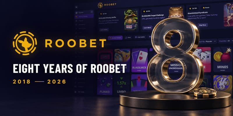 Roobet Hits Eight Years Second Only to Stake in Crypto Deposits